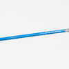 A blue wooden pencil with a white eraser and silver ferrule, printed with the text "YOU ARE HERE * FOR NOW".
