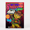 A colorful postcard-style print featuring the text "Freddy's," "BEDS and PILLOWS," "Sweet Dreams," "est 1984," and "1428 Elm St," with a cartoon figure holding a pillow.