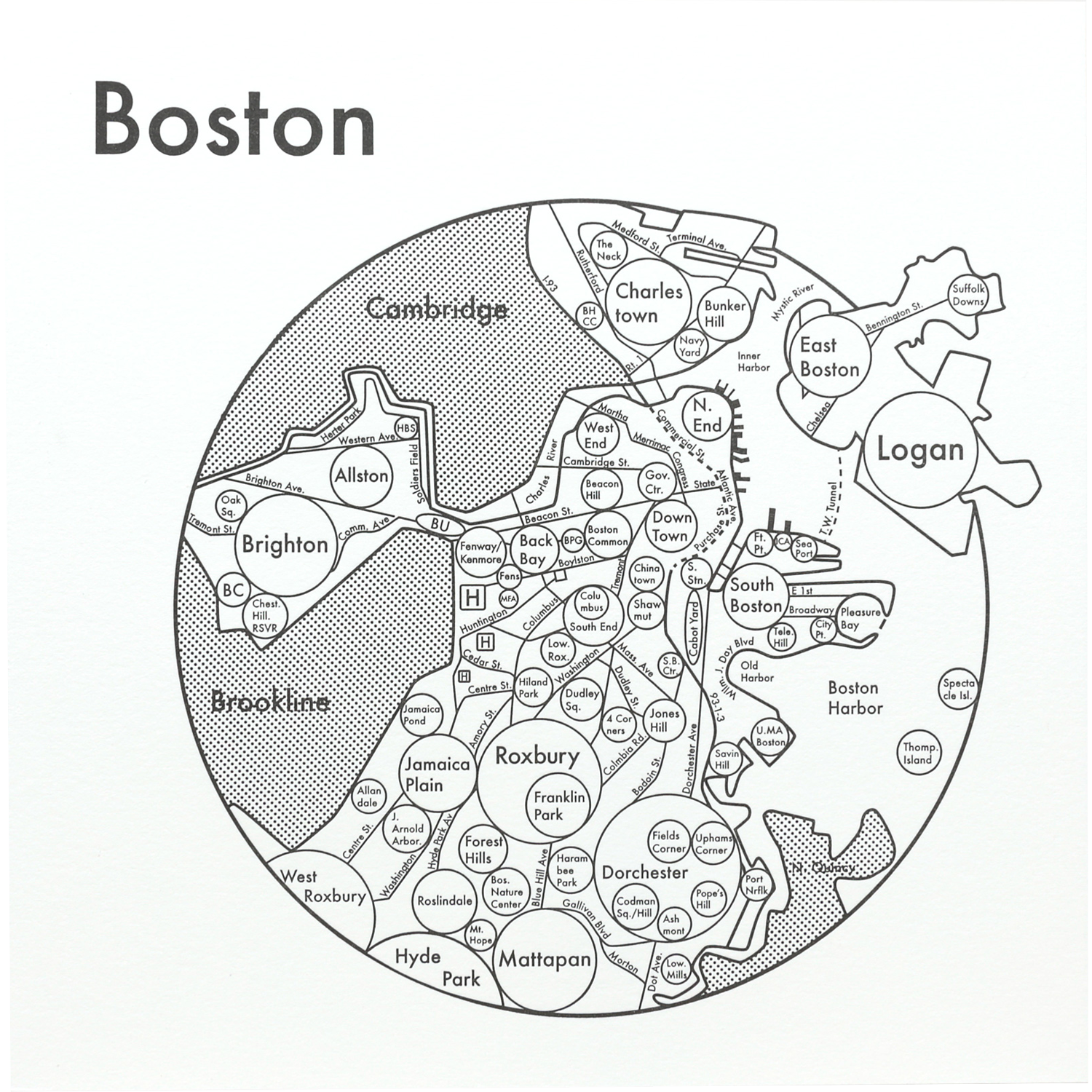 Archie's Press - Circle Map of Boston at buyolympia.com