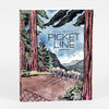 A paperback graphic novel titled "PICKET LINE" by Breena Wiederhoeft, with an illustrated cover showing a group of people holding signs along a forested road.