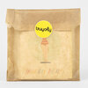 A brown paper packet with a yellow circular buyolympia sticker and a faint illustration of a standing figure with the words "you can do it" near the bottom.