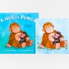 A children's book cover titled "A HUG FOR PUNCH" showing an illustrated orange monkey holding a smaller monkey, with the author name Caroline L. Perry and illustrator Anoosha Syed printed at the bottom.