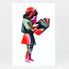 A colorful stylized illustration of a person in profile reading an open book, with a patterned outfit and the initials "CE" near the foot.