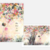 A book cover and matching art print featuring a child reaching up toward a large flowering tree, with the title "the tree in me" and the name "corinna luyken" on the cover.