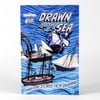 A comic book cover titled "DRAWN TO THE SEA" with the subtitle "MARITIME STORIES FROM SAVANNAH," illustrated with ships and sailboats on a blue wave pattern and small logos near the top left.