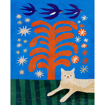 Cat and Swallows