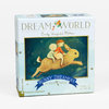 A boxed jigsaw puzzle package labeled "DREAM WORLD" and "BUNNY DREAMERS" with an illustration of two children riding a rabbit and the text "20 PIECE PUZZLE" and "MADE IN USA".