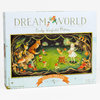 A box for the "DREAMWORLD" "Elven Dream" 80 piece puzzle by Emily Winfield Martin, showing an illustrated scene of elves, animals, mushrooms, and a girl playing a stringed instrument.