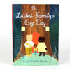A hardcover book cover titled "The Littlest Family's Big Day" by Emily Winfield Martin, showing three illustrated animal characters standing in front of a large tree with the author's name at the bottom.