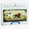 A boxed 80-piece puzzle titled "DREAM WORLD" with the subtitle "UNICORN DREAM," featuring two girls riding a white unicorn and a black unicorn in a forest illustration.