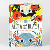 A hardcover book titled "ALMA and the BEAST" by Esmé Shapiro with a colorful illustrated cover showing two faces surrounded by flowers and leafy shapes.