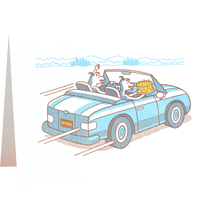 Dogs with Cake in Getaway Car