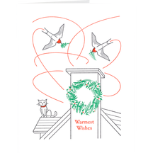 Flying Swallows and Cat Holiday