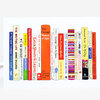 A greeting card illustrated with a row of colorful book spines featuring writing-themed titles and authors, including "The Writing Life," "The Elements of Style," "The Chicago Manual of Style," and "Bird by Bird."