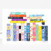 A greeting card featuring a colorful illustration of stacked Jane Austen book spines and a handwritten signature reading "Jane Mount".