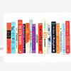 A greeting card featuring an illustration of a row of colorful book spines with titles including The Diary of a Young Girl, A Wrinkle in Time, Forever, The Kite Runner, The Bluest Eye, The Catcher in the Rye, Maus, The Color Purple, The Outsiders, The Hate U Give, Fahrenheit 451, To Kill a Mockingbird, The Giver, The House on Mango Street, and I Know Why the Caged Bird Sings, with the artist name Jane Mount at the lower right.