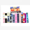A greeting card featuring a colorful illustrated stack of classic novel spines, including visible titles such as "Pride & Prejudice," "Moby Dick," "Frankenstein," "Wuthering Heights," "Sherlock Holmes," "Vanity Fair," "Jane Eyre," "A Tale of Two Cities," and "Twenty Thousand Leagues Under the Sea."