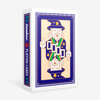 A box of playing cards with a stylized wizard playing-card figure on the front and the text "Junior Playing Cards" on the side.
