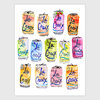 An art print showing thirteen illustrated LaCroix sparkling water cans in different flavors, each with the handwritten "La Croix" logo and flavor labels.