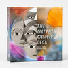A rectangular oracle deck box with abstract artwork of multiple faces and the text "THE LISTENING ORACLE DECK" and "LETTIE JANE RENNEKAMP."