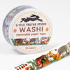 A roll of Little Truths Studio washi tape labeled "WASHI" and "removable paper tape," with woodland animal and mushroom illustrations and "10 meters" printed on the front.