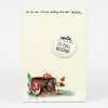 A 50-page notepad with a woodland illustration of a tree stump, mushrooms, leaves, and a frog, plus the printed quote "As for me, I know nothing else but miracles. -WALT WHITMAN" on the cover.