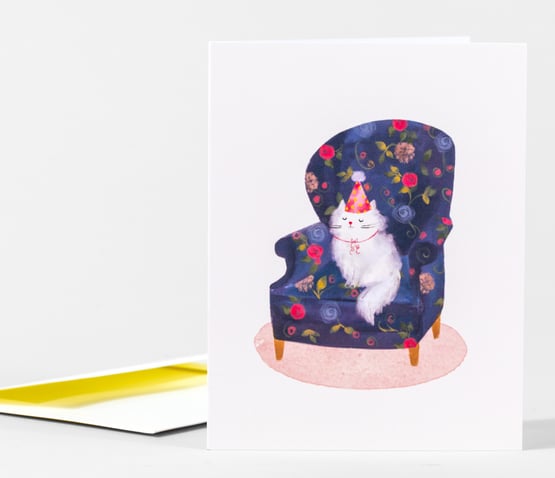 Armchair Birthday Cat