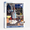 A 1000-piece jigsaw puzzle box titled "The Same Moon" from New York Puzzle Company, with an illustrated scene of a woman holding a child by a window under a moonlit sky.