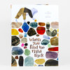 A hardcover book with a white cover featuring colorful painted rock shapes, an illustrated figure reaching toward a small yellow rock, and the title text "when you find the right rock" with "text by Mary Lyn Ray" and "art by Felicita Sala."