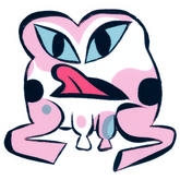 Product Image for meg-hunt-pink-and-white-frog-sticker