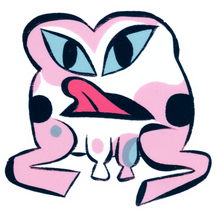 Pink and White Frog