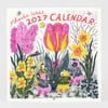 A square calendar cover with the text "Phoebe Wahl 2027 CALENDAR" and a colorful illustrated garden scene of flowers, small fairy-like children, and butterflies.