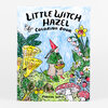A coloring book cover titled "LITTLE WITCH HAZEL COLORING BOOK" with an illustrated little witch, flowers, mushrooms, leaves, and a butterfly, and the name "PHOEBE WAHL" at the bottom.