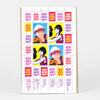 A sheet of colorful Agnes Varda Forever stamps with repeated "AGNES VARDA FOREVER" text, two portrait stamp designs, and small caption text along the bottom edge.