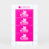 A sheet of four hot pink postage-style stamps with a white snail logo and the text "BY SNAIL" and "PAR L'ESCARGOT" on each stamp, plus "The PORTLAND STAMP Company" at the top.