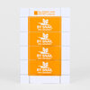 A sheet of four orange square stamps reading "BY SNAIL" and "PAR L'ESCARGOT," each with a white snail logo and "The PORTLAND STAMP Company" printed at the top.