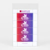 A sheet of four rectangular stamps with a red-to-blue gradient, each showing a white snail logo and the words "BY SNAIL" and "PAR L'ESCARGOT," with "The PORTLAND STAMP Company" printed at the top and "#PORTLANDSTAMPCO" at the bottom.