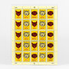 A sheet of perforated cat-themed stamps with alternating red and gray cat faces and the word "VOTE!" on each stamp, plus the names "RAVI" and "ZUPA" printed on the sheet edges.