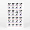 A sheet of small square stamps featuring a black eagle illustration above the repeated text "DISSENT is Patriotic" in blue and red.
