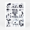 A black-and-white print with nine framed cartoon-like panels, including the centered text "MUCH BUT NOT MORE THAN ENOUGH" and several abstract figures and shapes.