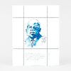 A printed sheet with a blue portrait illustration of John Lewis and a faint quote beneath it that reads, “My philosophy is very simple — when you see something that is not right, not fair, not just, say something. do something. Get in trouble, good trouble, necessary trouble.”