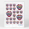 A printed sheet featuring repeated red lips with white teeth and blue mouths reading "I'M VOTING," with "LISA CONGDON" printed at the bottom and a small handwritten edition mark near the lower left.
