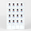 A sheet of 20 U.S. Mail stamps, each with a black eagle logo, red and blue bars, and the text "U.S. MAIL" and "The United States Postal Service makes America great."