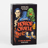 A boxed set labeled "Classic Horror Oracle" featuring illustrated horror monster faces and the text "50 CARDS AND GUIDEBOOK" and "RICARDO DISEÑO."