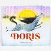 A hardcover book titled “DORIS” by Sarah Jacoby, with an illustration of a running spotted animal on the cover.