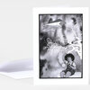 A folded greeting card with a black-and-white illustration of a child holding a kite string, a kite above, and the word "AYEOLA" printed at the bottom.