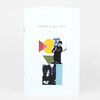 A small zine with a pale cover titled "SUMMER GUITARS" and "NO. 1," featuring a collage of colorful geometric shapes and two black-and-white musician photos.