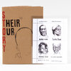 A kraft paper zine or booklet with a brown cover printed with the vertical red word "STORY," the black words "THEIR OUR," the number "13," and a simple line drawing of a head in profile, shown with an inner page featuring four portrait illustrations labeled "GEORGE FLOYD," "Sandra Bland," "BREONNA TAYLOR," and "ELIJAH MCCLAIN."