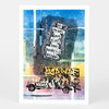 A postcard featuring a mixed-media collage with the hand-lettered text "My Heroes have always been Wonderful Weirdos" above a graffiti-covered truck labeled "DREAM."