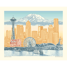Seattle to Mt. Rainier Blue Skies (Vintage Vibe)
